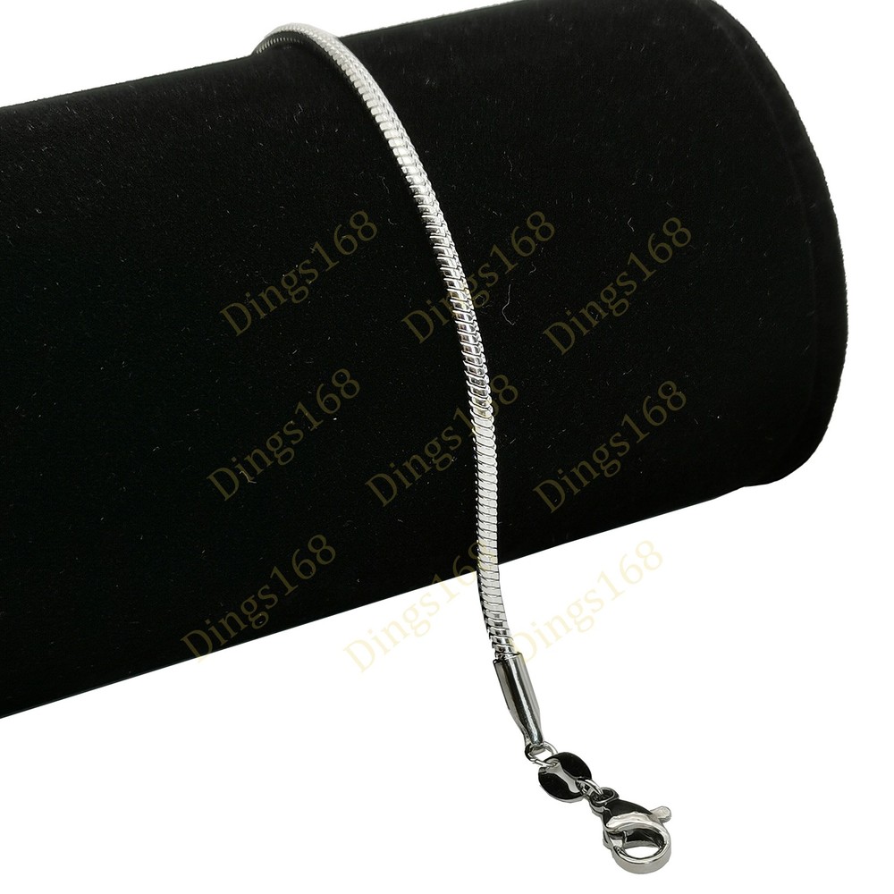 Unisex 925 Sterling Silver 2mm Italian Snake Chain Bracelet Anklet 8 Inch