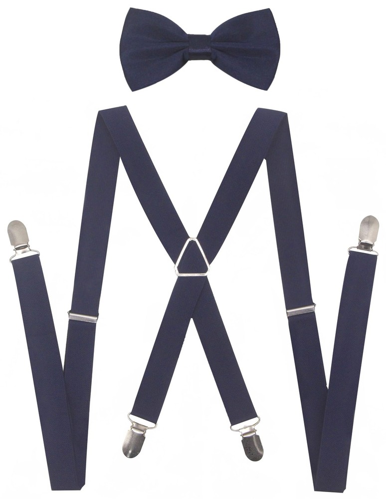 Men's & Women's X-Back Suspenders with Bowtie for Weddings & Formal Events