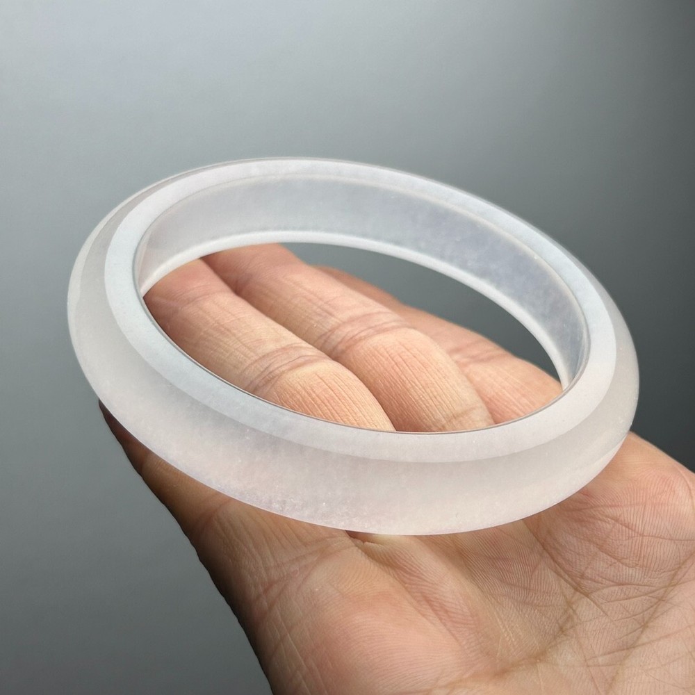 Certified Natural high Ice white Burmese Jade jadeite bracelet bangle 59-60mm
