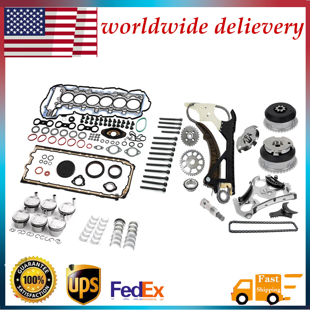Overhaul Rebuild Kit --Pistons Rings/ Bearing/ Timing Chain Kit For BMW N52B25 D
