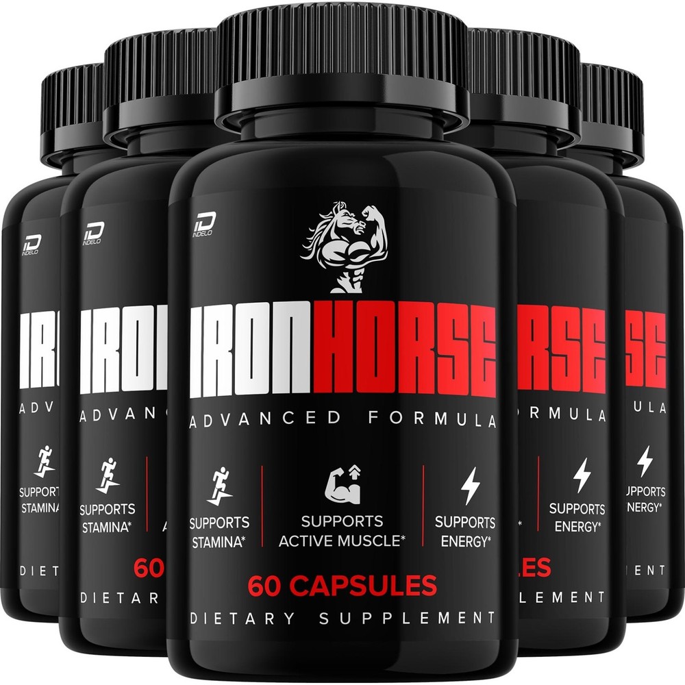 (5 Pack) Iron Horse for Men Capsules – IronHorse Vitamin Complex Pills, Energy