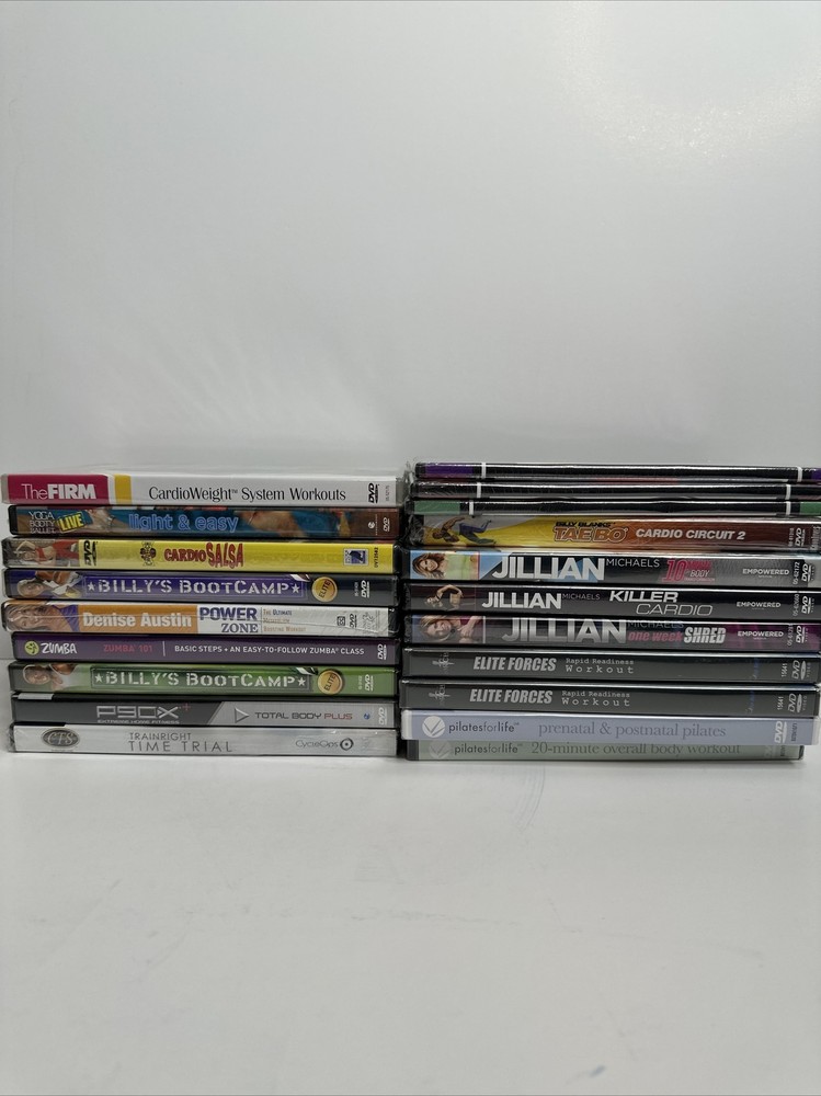 Lot Of 20 Mixed Fitness Workout DVDS New and Sealed