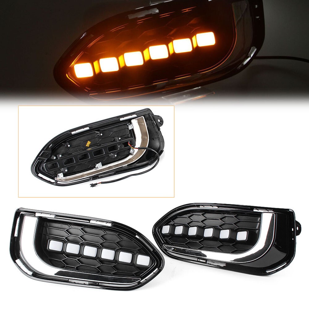 LED Daytime Running Fog Driving Lights Lamp DRL Fit Honda Jazz 2018 Car