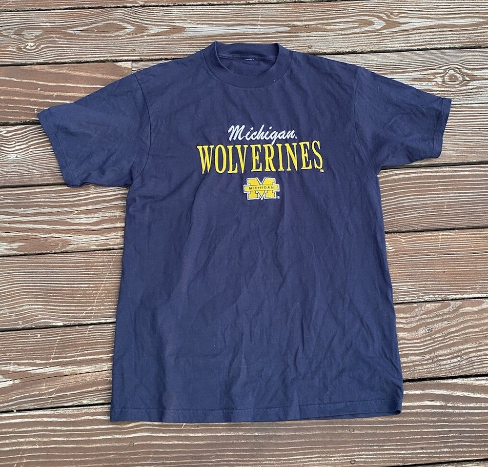 Vintage University of Michigan Wolverines T-shirt Embroidered Mens Size L