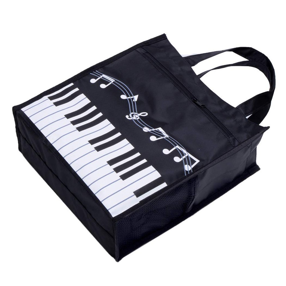 Piano Keys Design Reusable Grocery Tote Bag Shoulder Shopping Bag for Music Lovers  