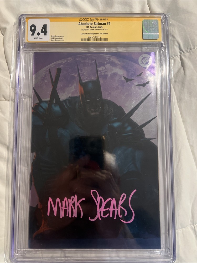 Absolute Batman #1 7th Print Signed By Mark Spears Foil Virgin CGC 9.4