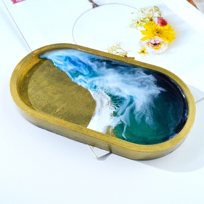 Silicone Tray Mold with Edges for Epoxy Casting DIY Jewelry and Home Decor