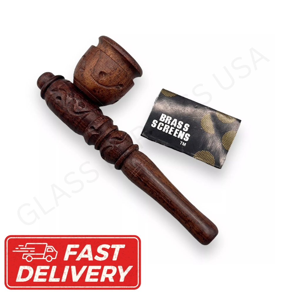 4” Rosewood Tobacco Pipe Smoking Hand Pipes Bowl Carved Wooden