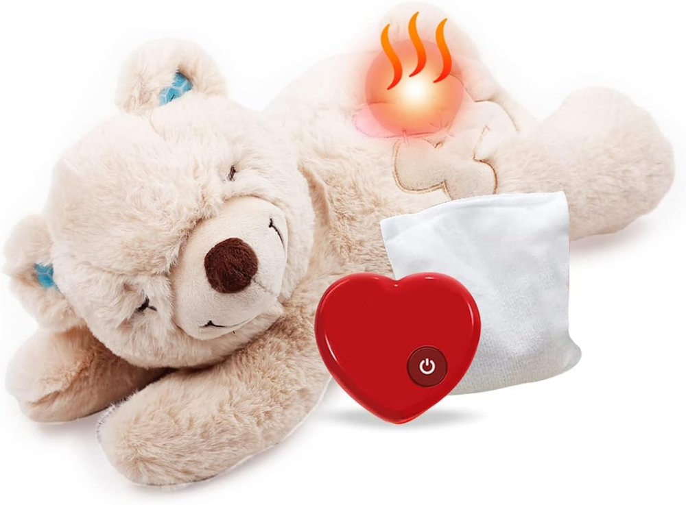 Juguete calmante para cachorros perro latido del corazón juguete animal de peluche cálido oso juguetes cómodos perro S