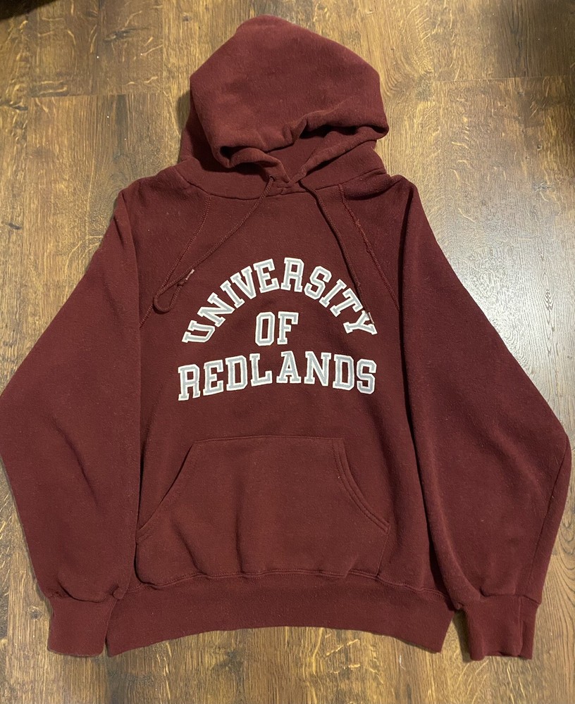 Vintage University Of Redlands Bulldogs 80s College NCAA Hoodie Medium Pullover