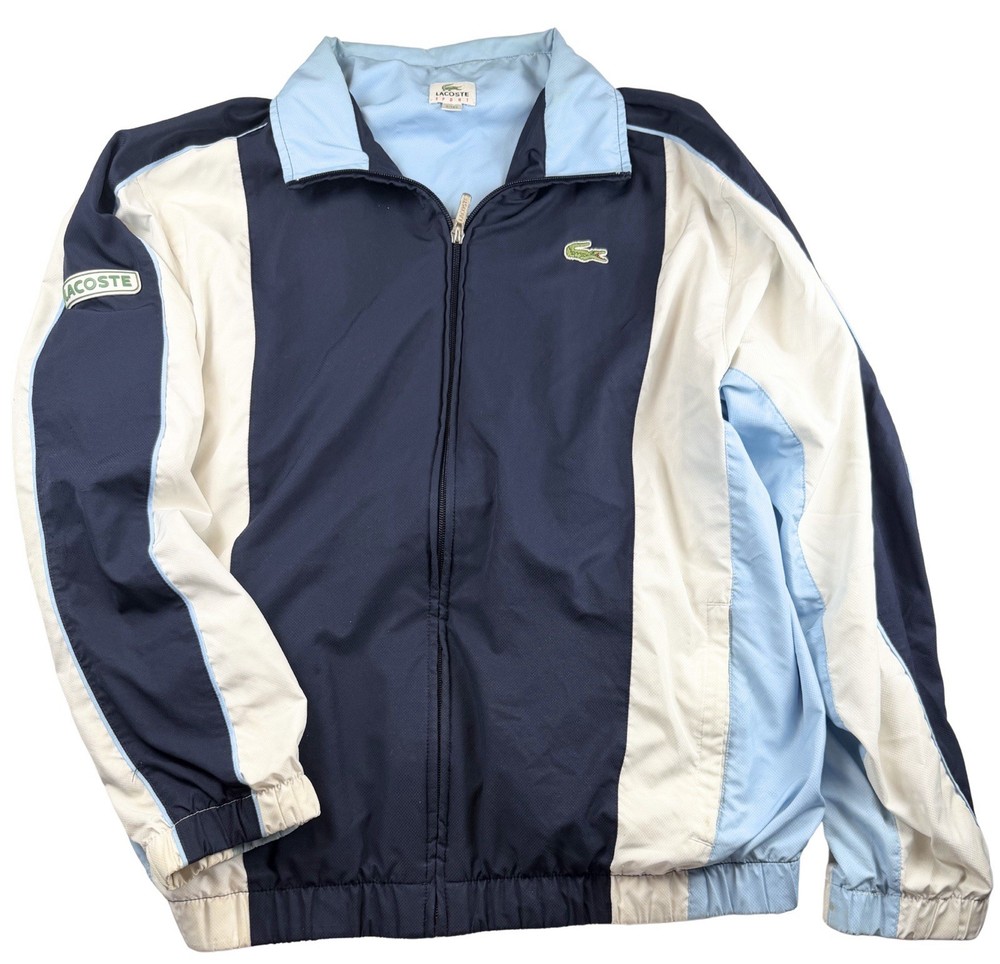 Vintage Lacoste Sport Track Jacket Mens L Full Zip Colorblock READ