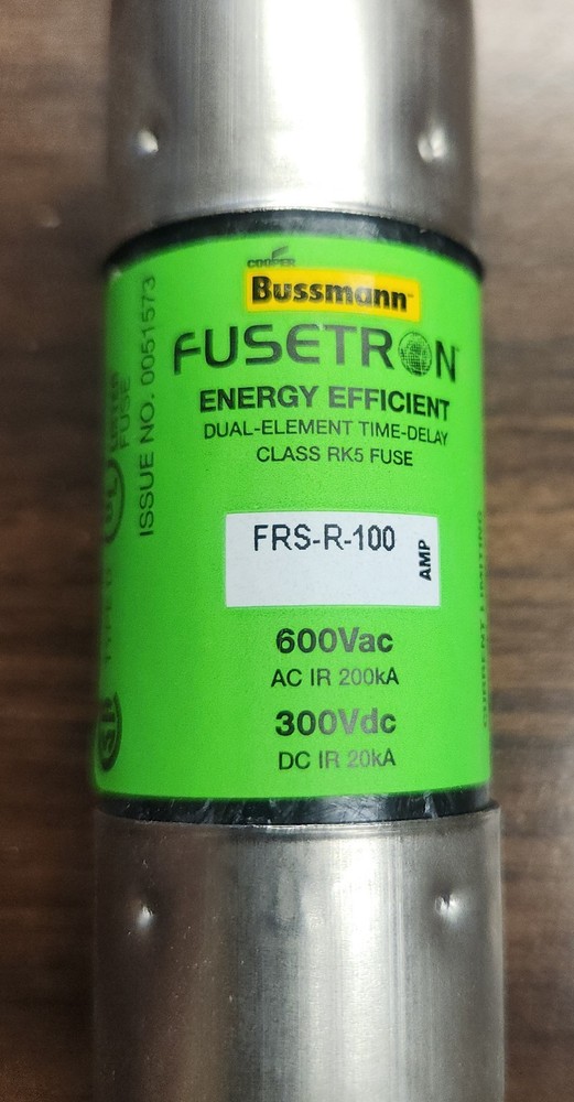 NEW Bussmann FRS-R-100 Fuse RK5, 100A, 600v