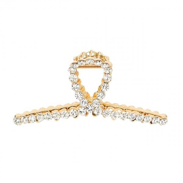 Kitsch Rhinestone Loop Claw Clip - Gold