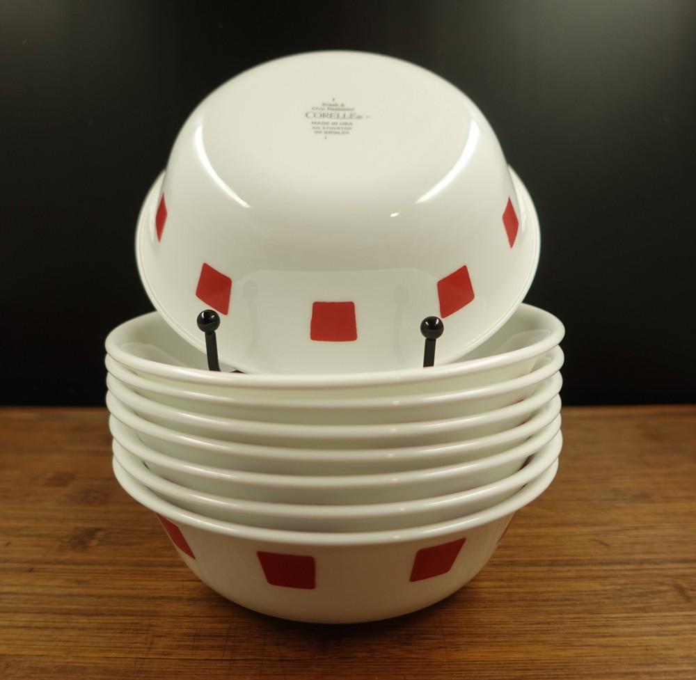 Corelle Urban Red 6 1/8 Inch 8-Piece Soup Cereal Bowl Set  