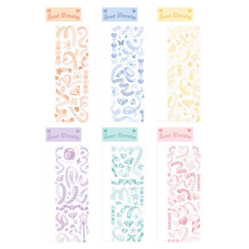 20 Sheets Scrapbook Sticker Ribbon Sticker Decorations Photo Sticker for Journal