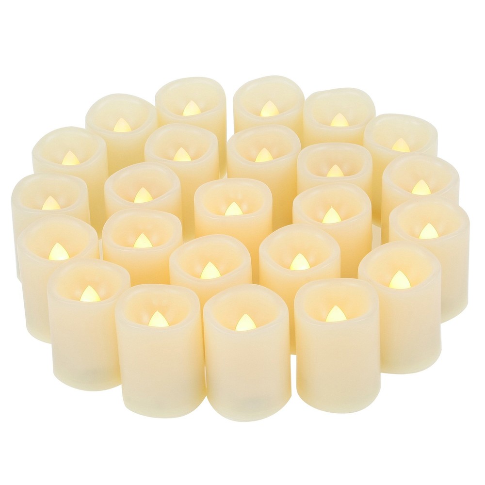 Flameless Battery Operated Votive Candles with Realistic Flickering LED Light