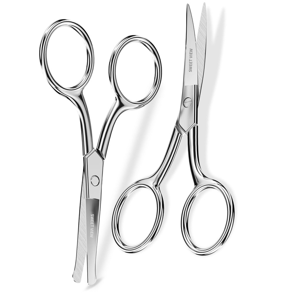 Curved Rounded Eyebrow Grooming Scissors for Men and Women