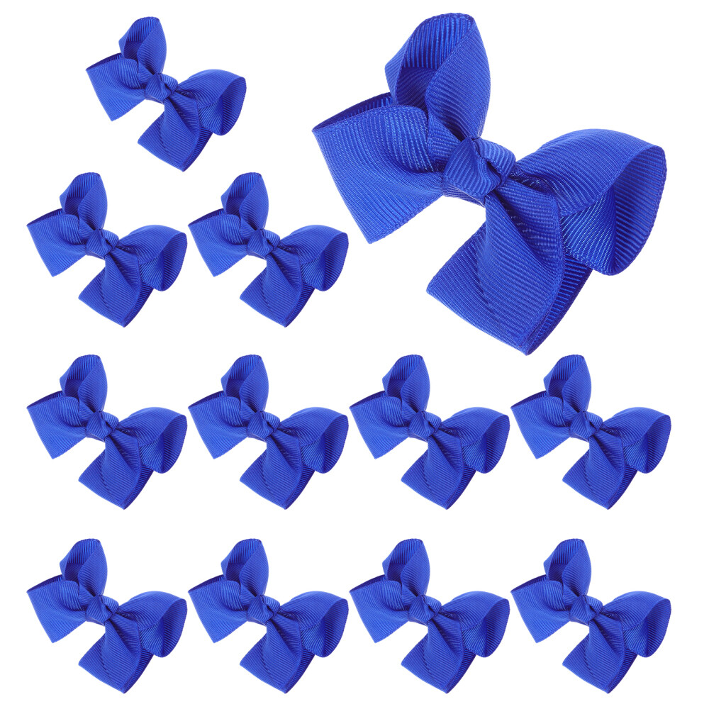12 Pcs Bulk Blue Bows Clip Birthday Hair Accessories Hairpins for Girls Toddler