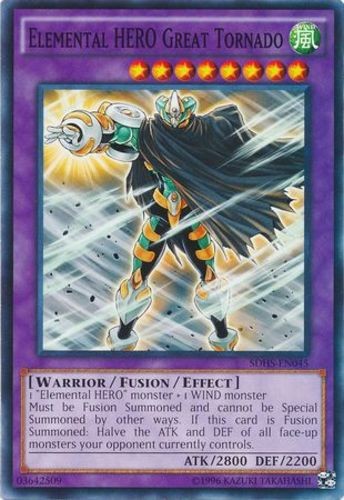 Elemental HERO Great Tornado SDHS-EN045 Common Near Mint Unlimited Edition