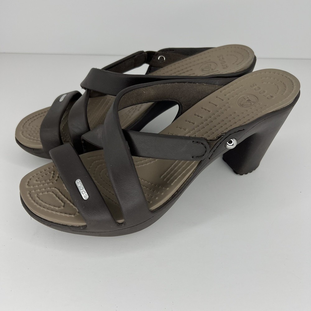 Crocs Cyprus IV  Slip-On Sandal Heels Womens Size 9 Strappy Open-Toe Shoes