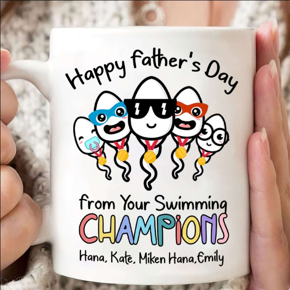 Funny Swimming Champion Mug Fathers Day Gift Personalized Mug Funny Dad Mug Gift