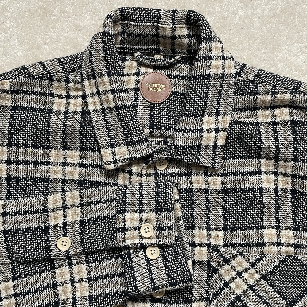 Common People Granby Luxe Hybrid Overshirt Gerome Navy Plaid Shirt Medium New