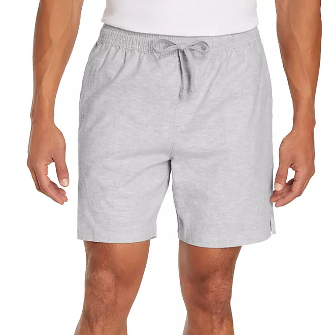 GAP Mens Pull-On Linen Shorts GREY Size LARGE Adj Waist Pockets Comfort NEW