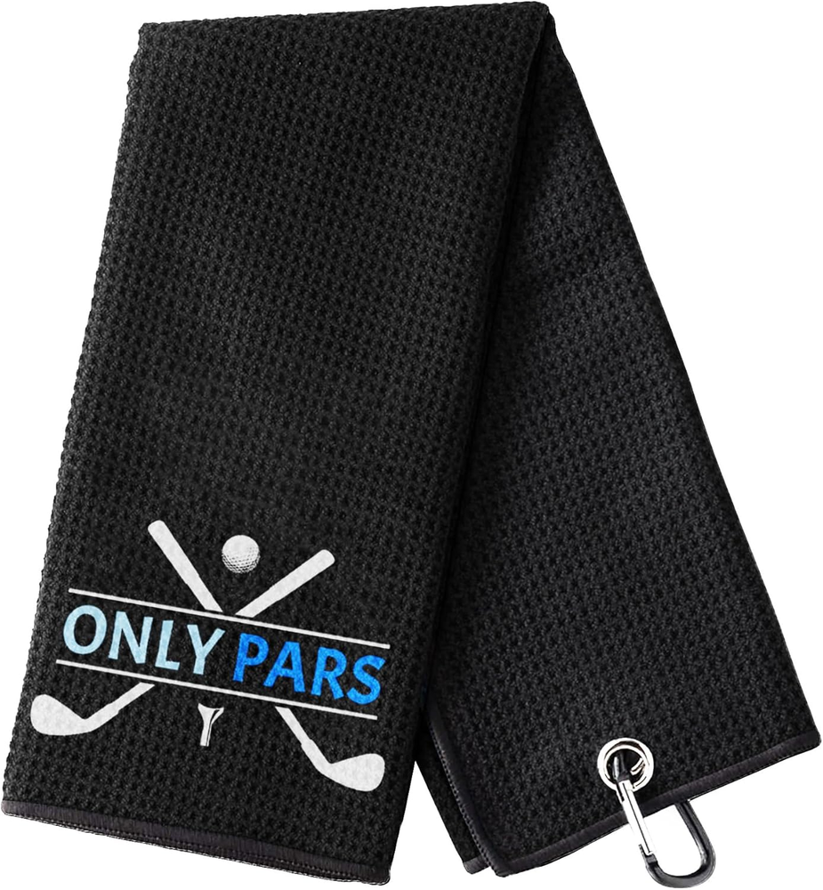 Embroidered Golf Towel, Only Pars Funny Golf Towel, Golf Accessories for Men, Go