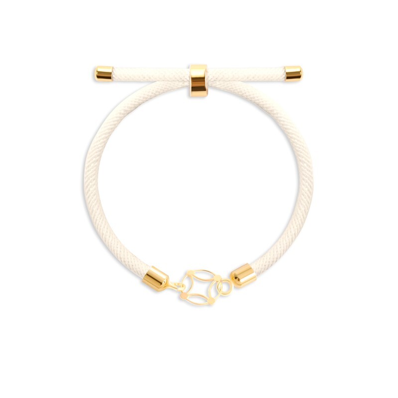 Gold Bracelet 18k With White Rope Band 0.15 Grams of Gold