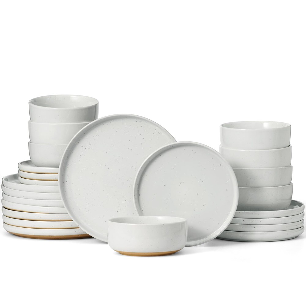Famiware Milkyway 24-Piece Dinnerware Set with Plates and Bowls
