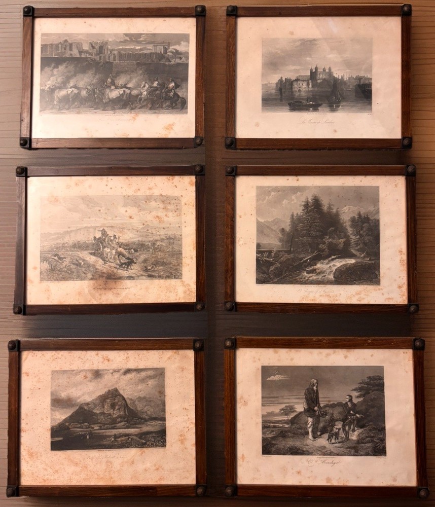 Set of 6 Original 19th-Century Steel Engravings (c.1835–1860)