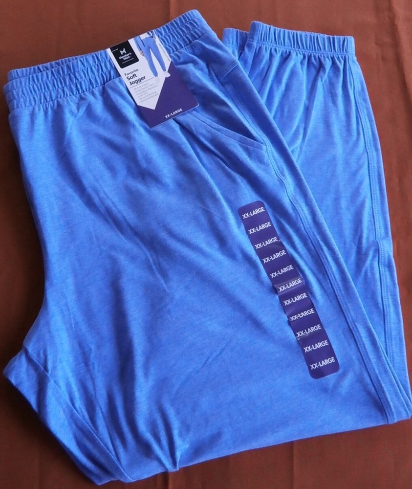 Members Mark Womens XXL 2XL Blue Soft Jogger Pants 4-Way Stretch with Pocket NEW-image