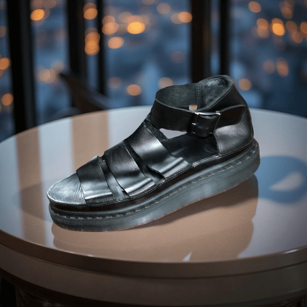 Dr Martens Black Leather Clarissa Chunky Sandal Women's Size 7