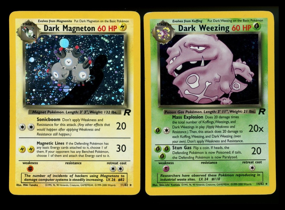 Dark Magneton 11/82 Weezing 14/82 Team Rocket 2000 Vintage Pokemon Card Lot WOTC
