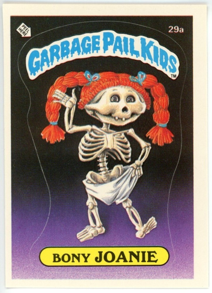 1985 Garbage Pail Kids OS1 BONY JOANIE Checklist Matte Card
