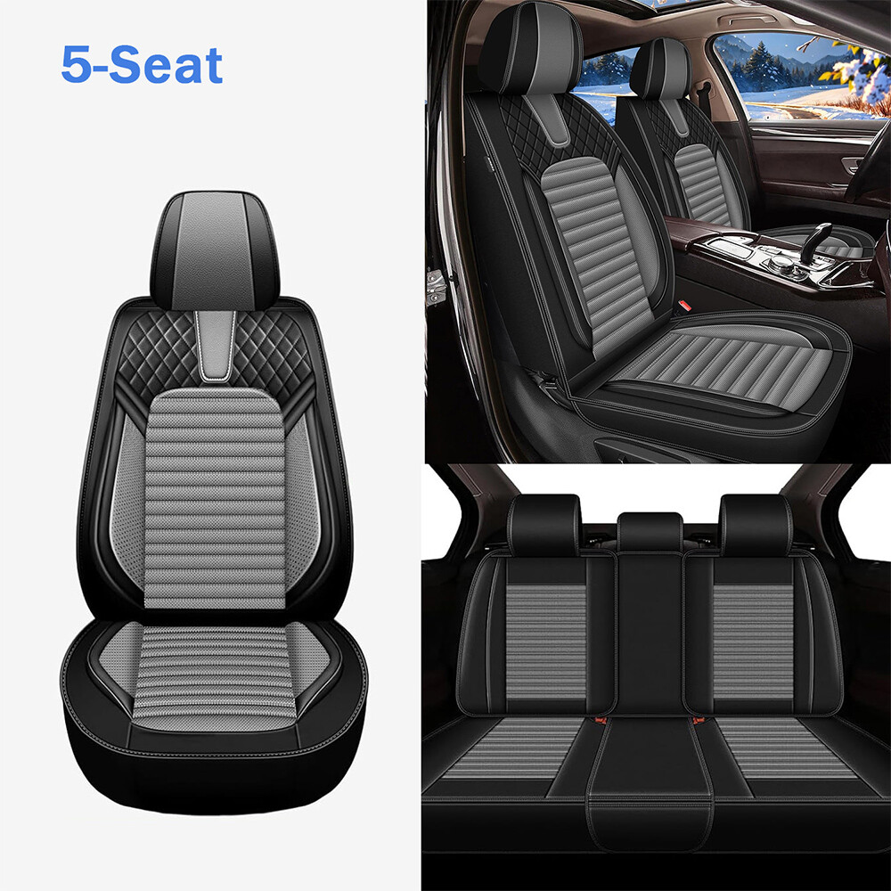For Jeep Renegade 2015-2024 Front+Rear Protector Pad Car 5-Seat Cover PU Leather