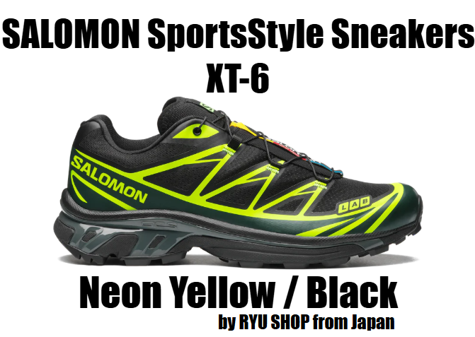 SALOMON SportsStyle Sneakers XT-6 L47583000 Black / Ponderosa Pine / Green Gecko