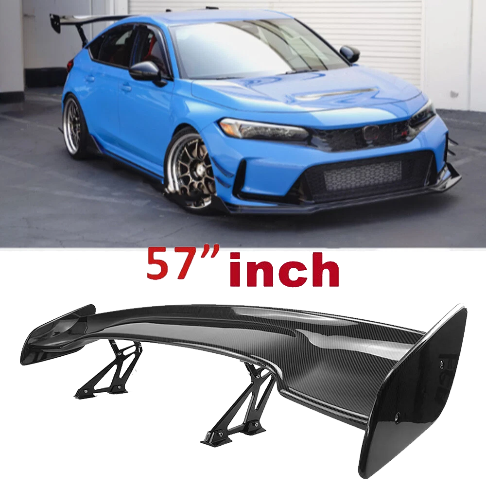 For Honda Civic Rear Trunk Spoiler Lip Wing Carbon Fiber Look Upper