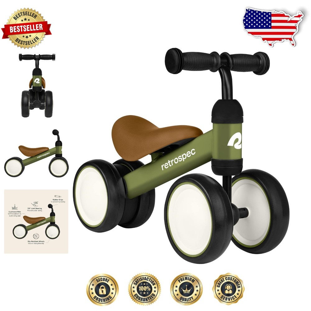 Cricket Ride-On Balance Bike - Scratch Resistant & Safe for Toddlers 12-24 Mo