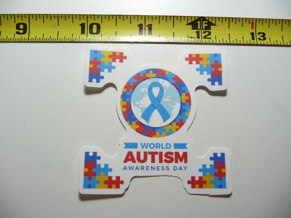 AUTISM SUPPORT DECAL STICKER WORLD AWARENESS DAY PUZZLE PIECES AWARENESS