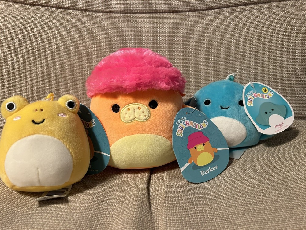 BNWT Sea life Squishmallows: 5in Barkev And Leigh & Maggie Clips