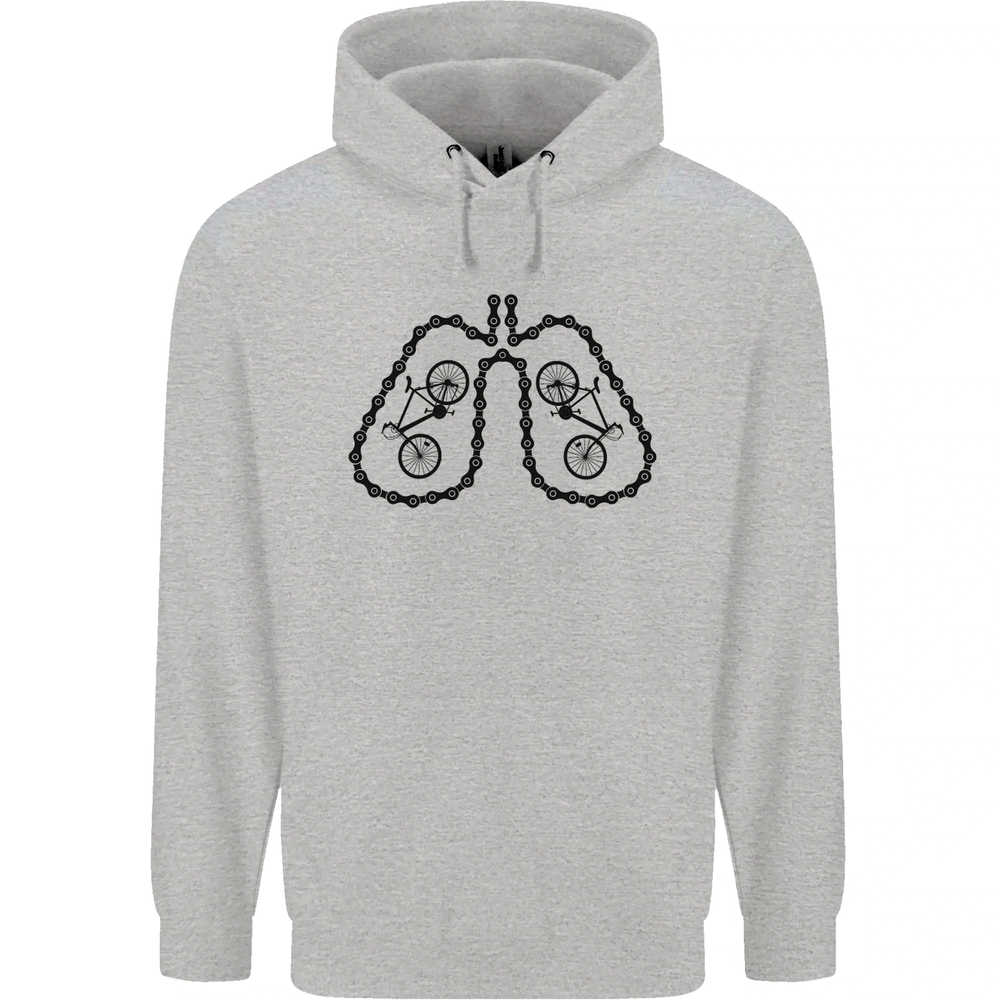 Bicycle Lungs Funny Cycling Bike Cyclist Mens 80% Cotton Hoodie