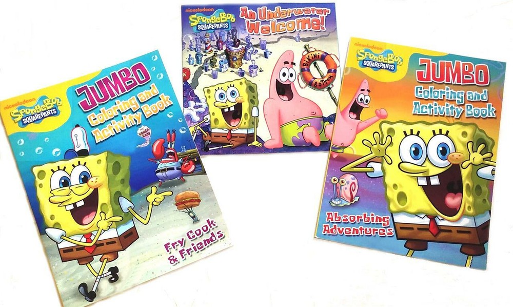 SPONGEBOB SQUAREPANTS ~2 COLORING BOOKS + STORYBOOK SET~