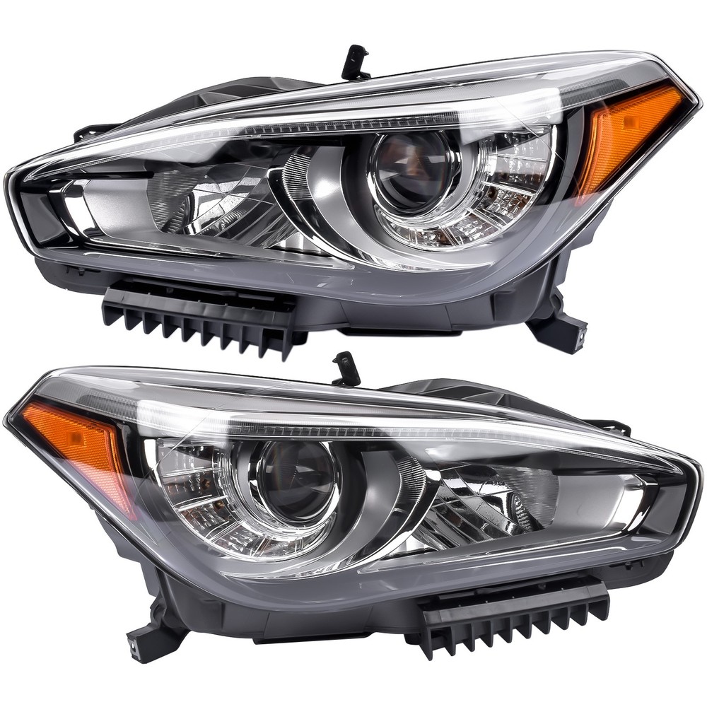 For 2015-2019 Infiniti Q70 Q70L Non AFS Left & Right Side LED Headlight Headlamp