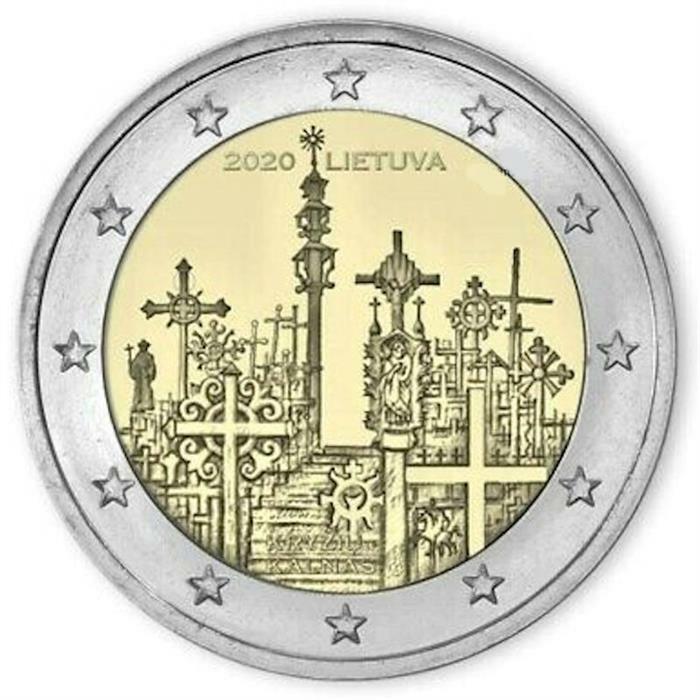 2020 Lithuania €2 Euro Uncirculated UNC Coin Hill of Crosses Catholic Pilgrimage