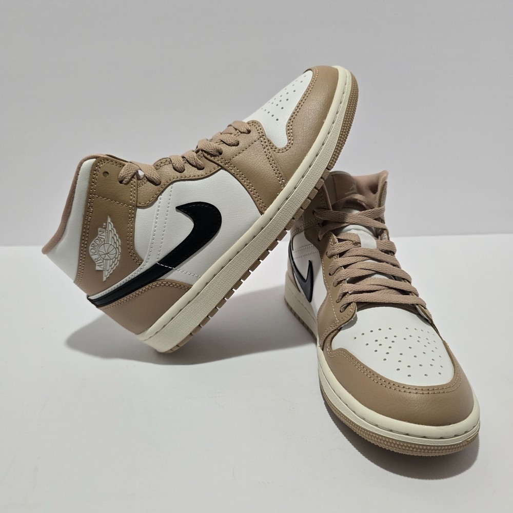 Air Jordan 1 Mid Desert Sail BQ6472-103 Size 7.5W Women's Sneakers Fast Delivery