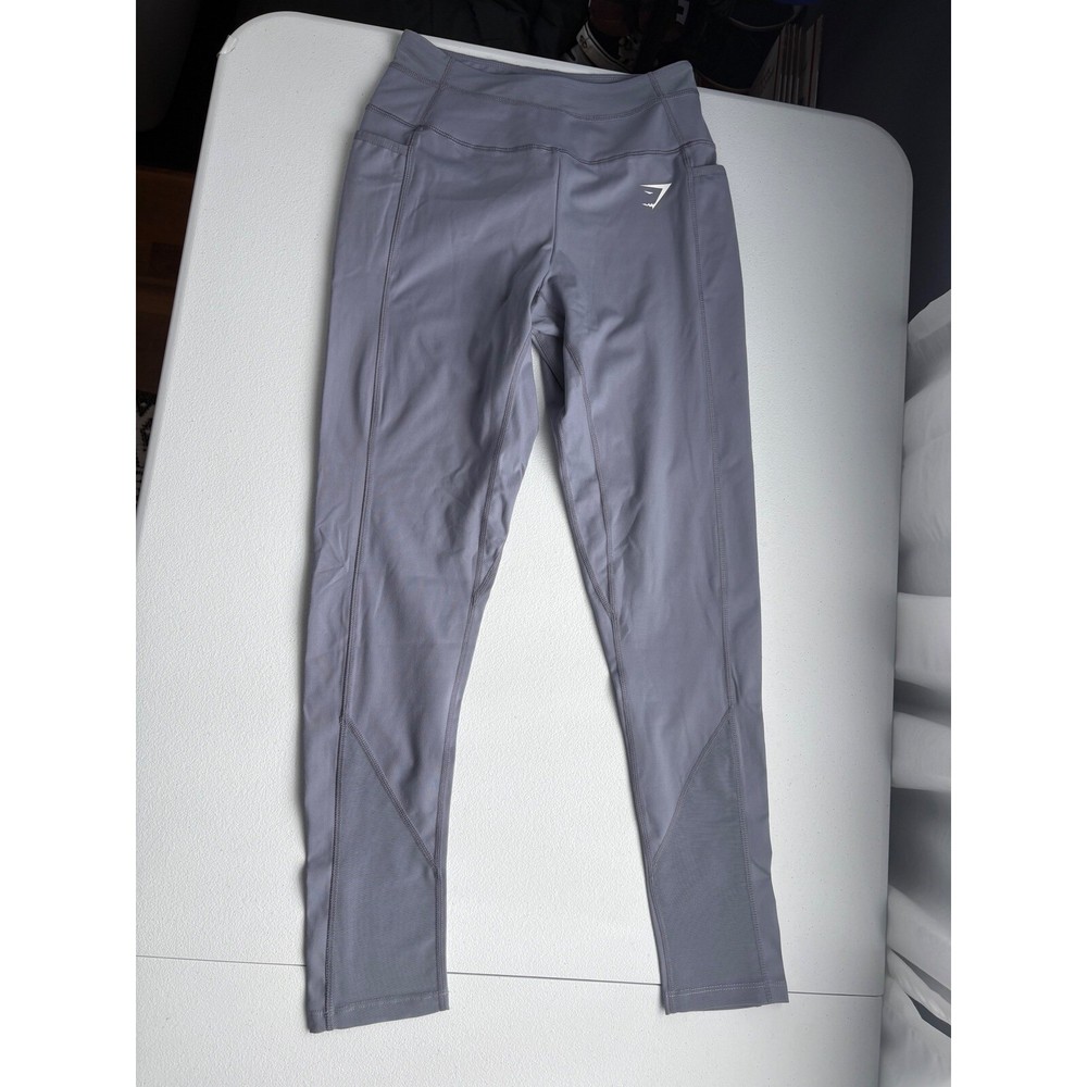 Gymshark High Waisted Workout Leggings with Pockets Athletic Gym Wear Purple Size M