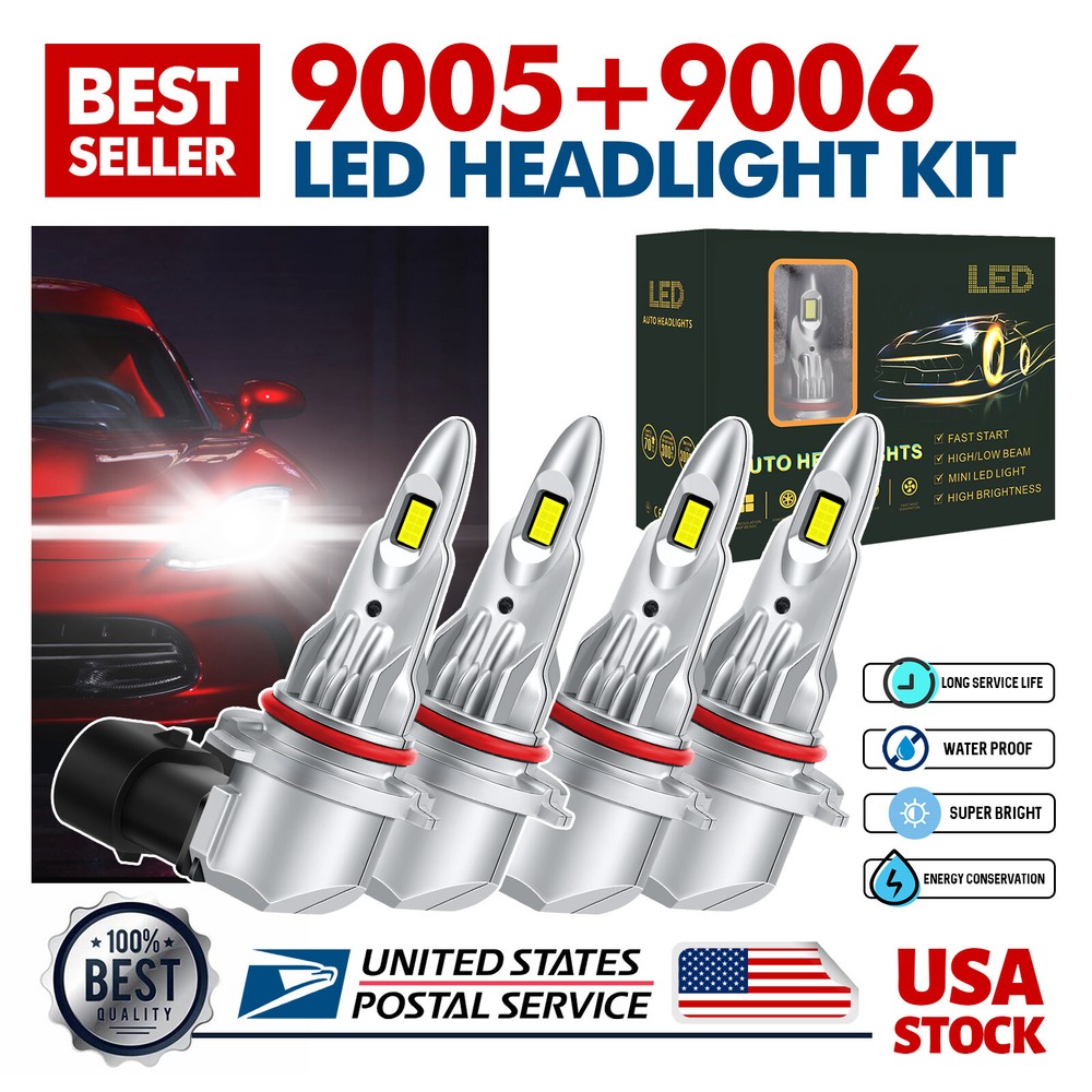 For Chevrolet Tahoe Trailblazer EXT 9005 9006 LED Headlight Bulbs High Low Beam