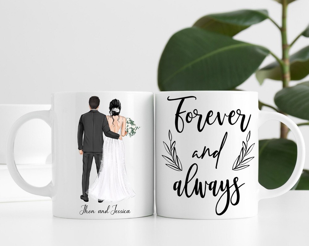 Personalized Mr And Mrs Coffee Mugs Custom Engagement Gift Custom Wedding Gift M