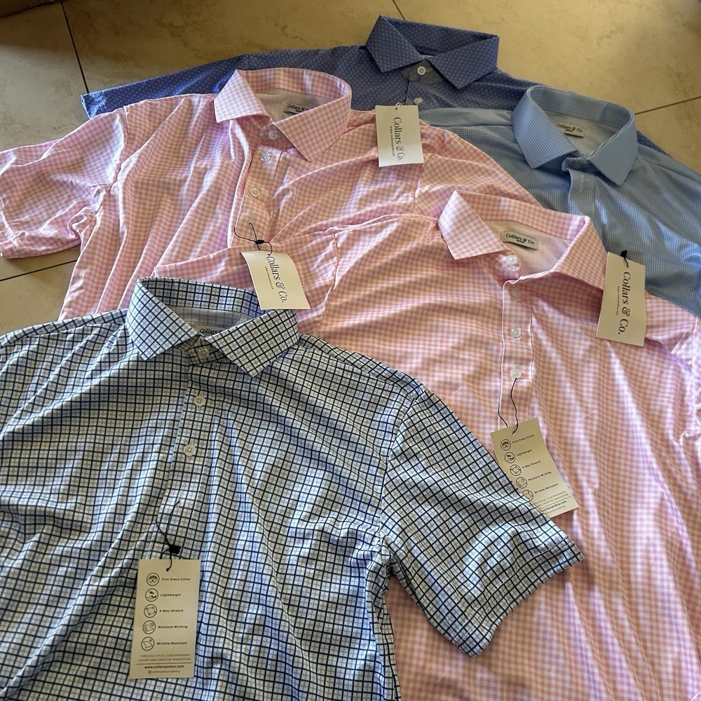 Collars & Co Shirt Mens Size Medium M Lot of 5 Dress Collar Polo